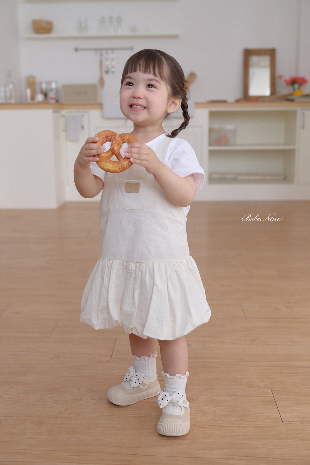 ☀️預訂 韓國直送☀️🇰🇷Bebenine三色泡泡下擺口袋純棉吊帶連身裙