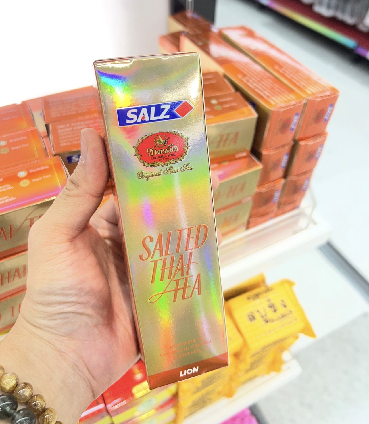 💟現貨💟🇨🇷泰國SALZ LION X ChaTraMue 手標泰式奶茶牙膏
