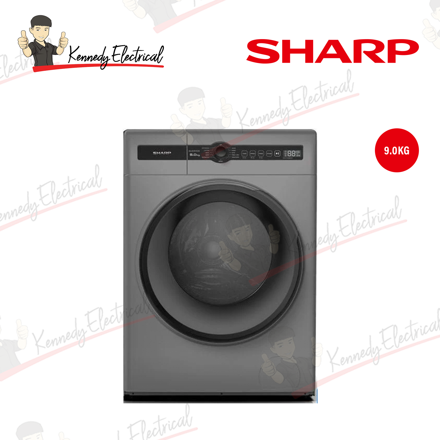 Sharp 9kg Inverter Front Load Washer (ESFH9BMB)