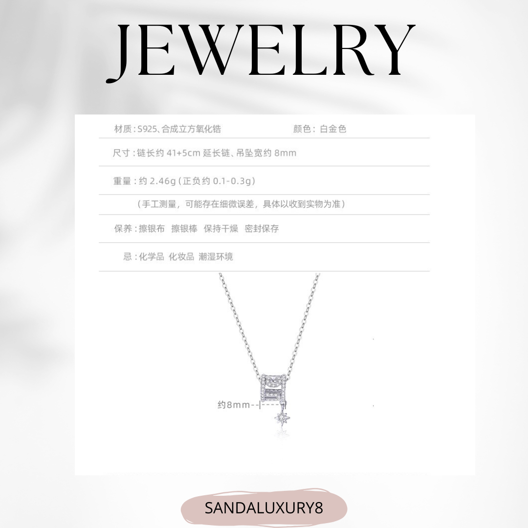 Elegant LUCK Zircon Star Pendant Necklace  - SANDALUXURY8