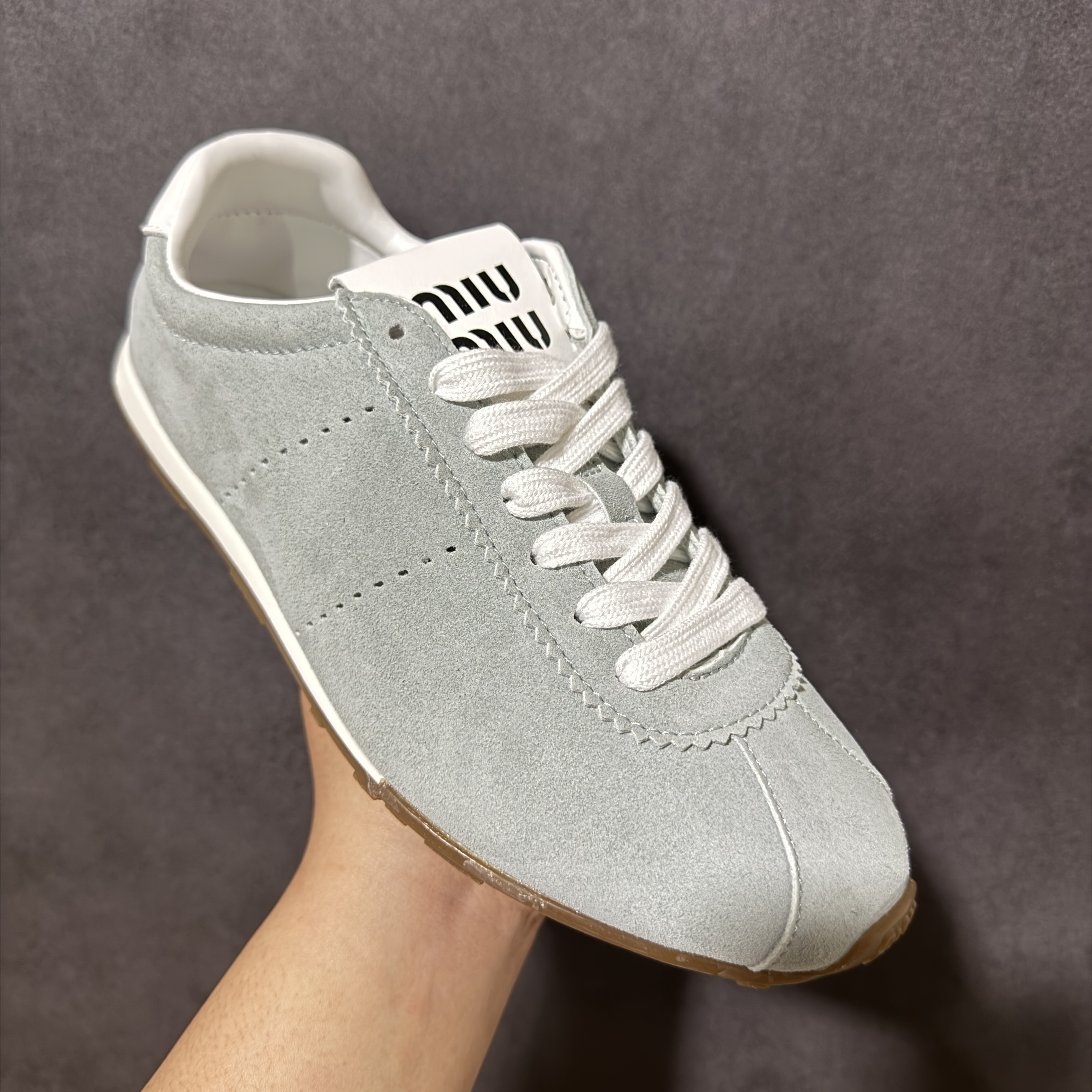 Miu Miu Plume Suede Sneaker