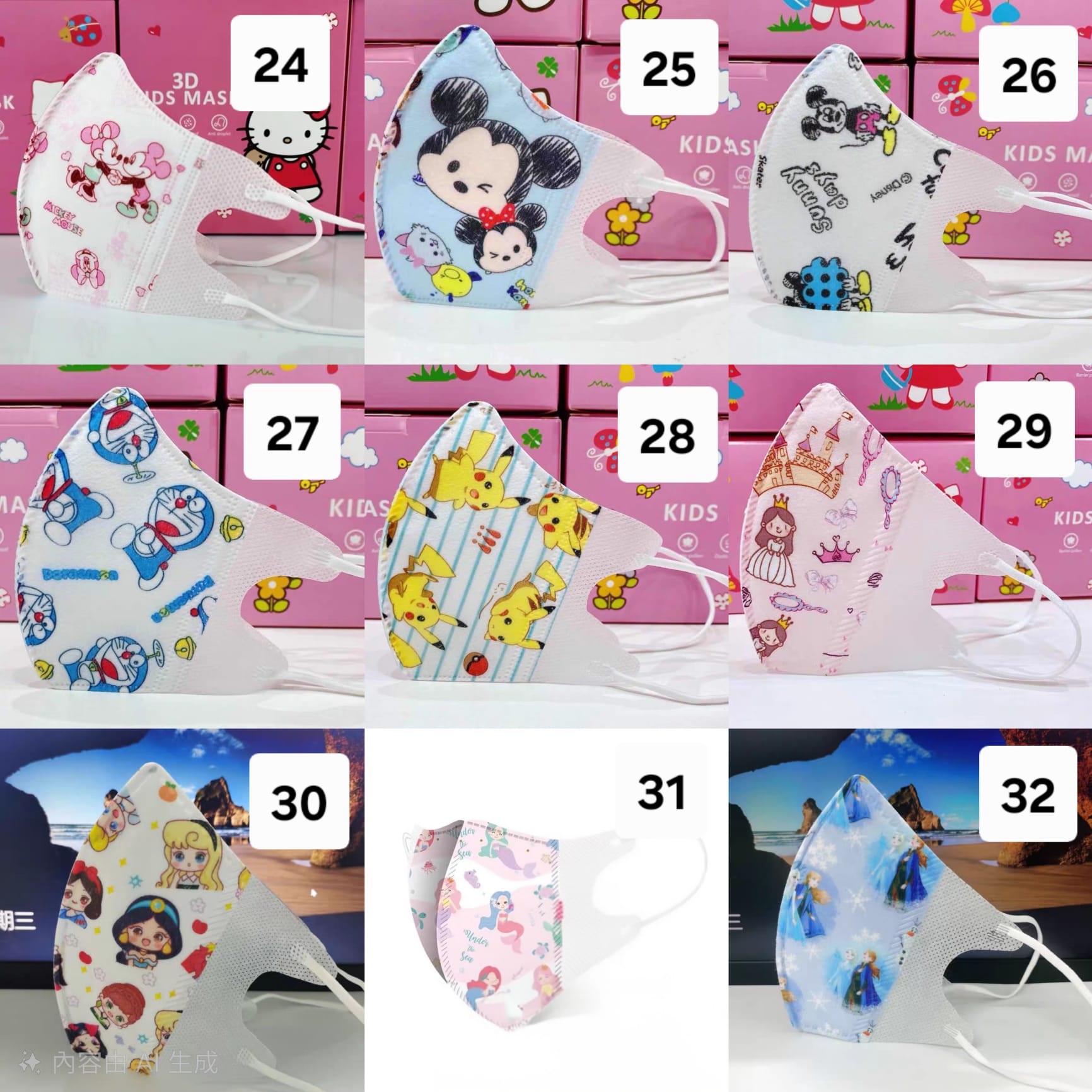 Vans bear兒童3D立體卡通口罩