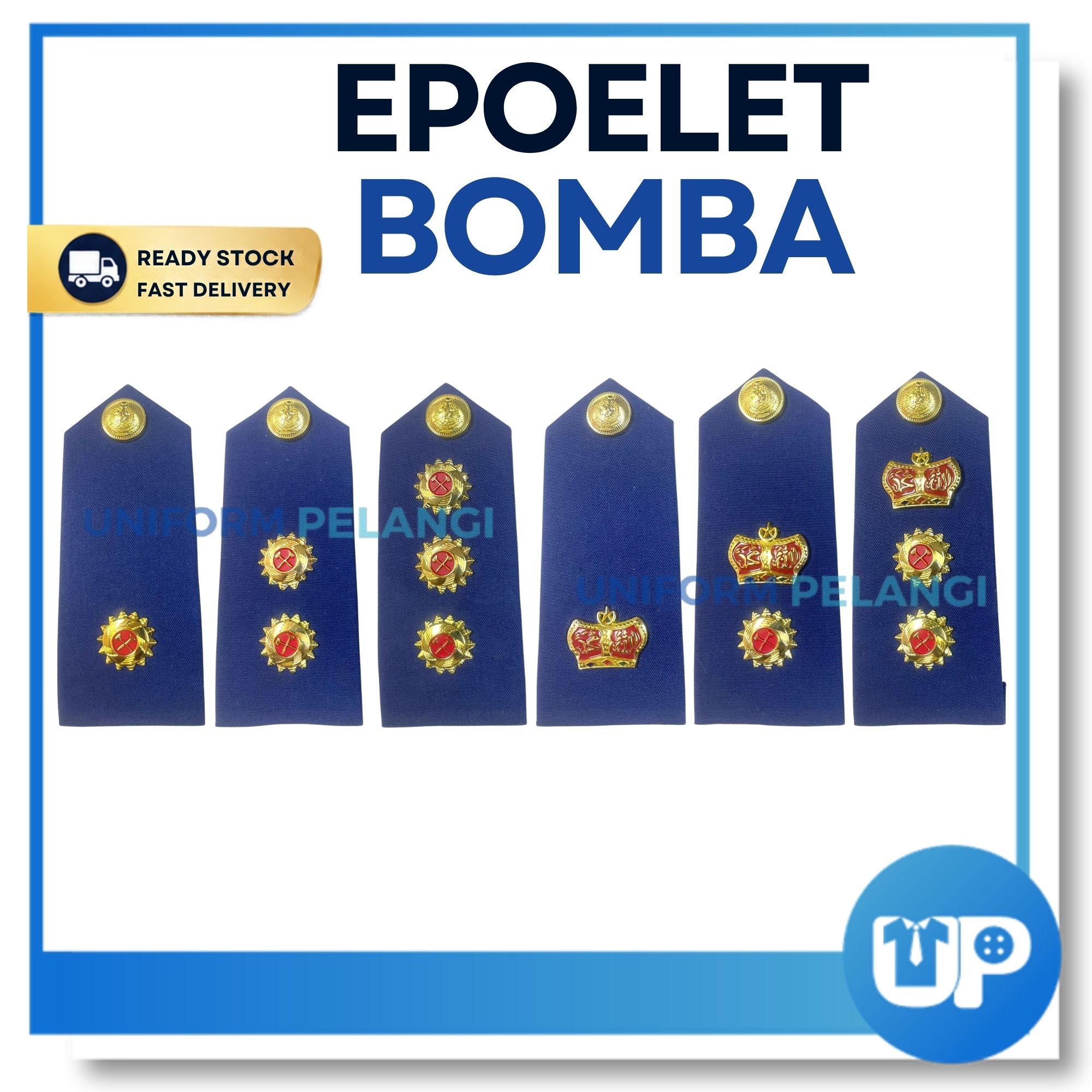 [PREORDER] Pangkat Epolet Bomba Tanda Pangkat Biru
