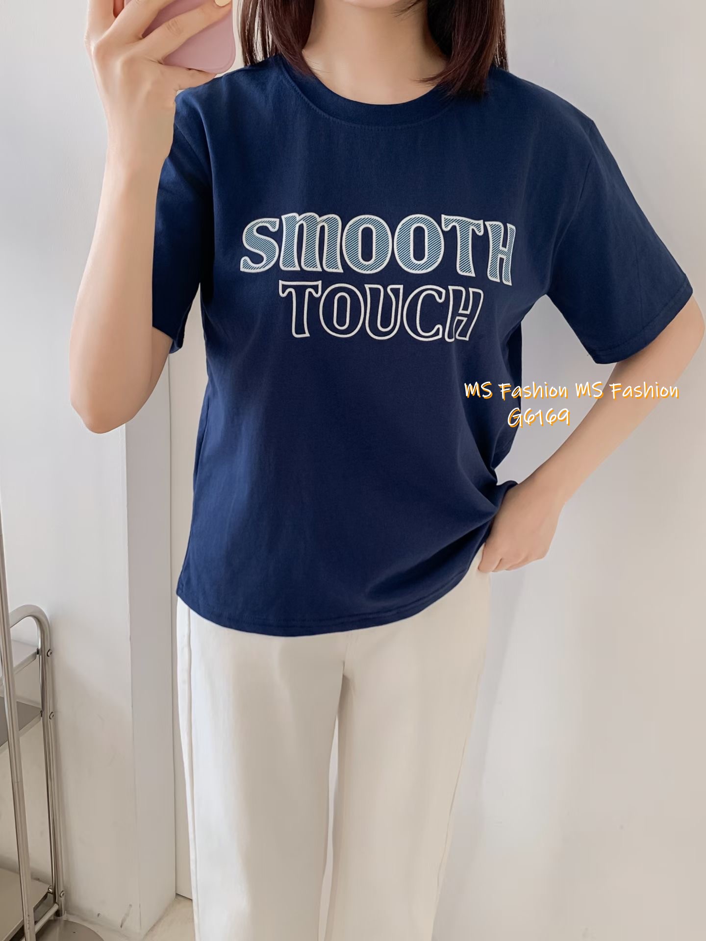 G6169 韓國🇰🇷拼色條紋字母top