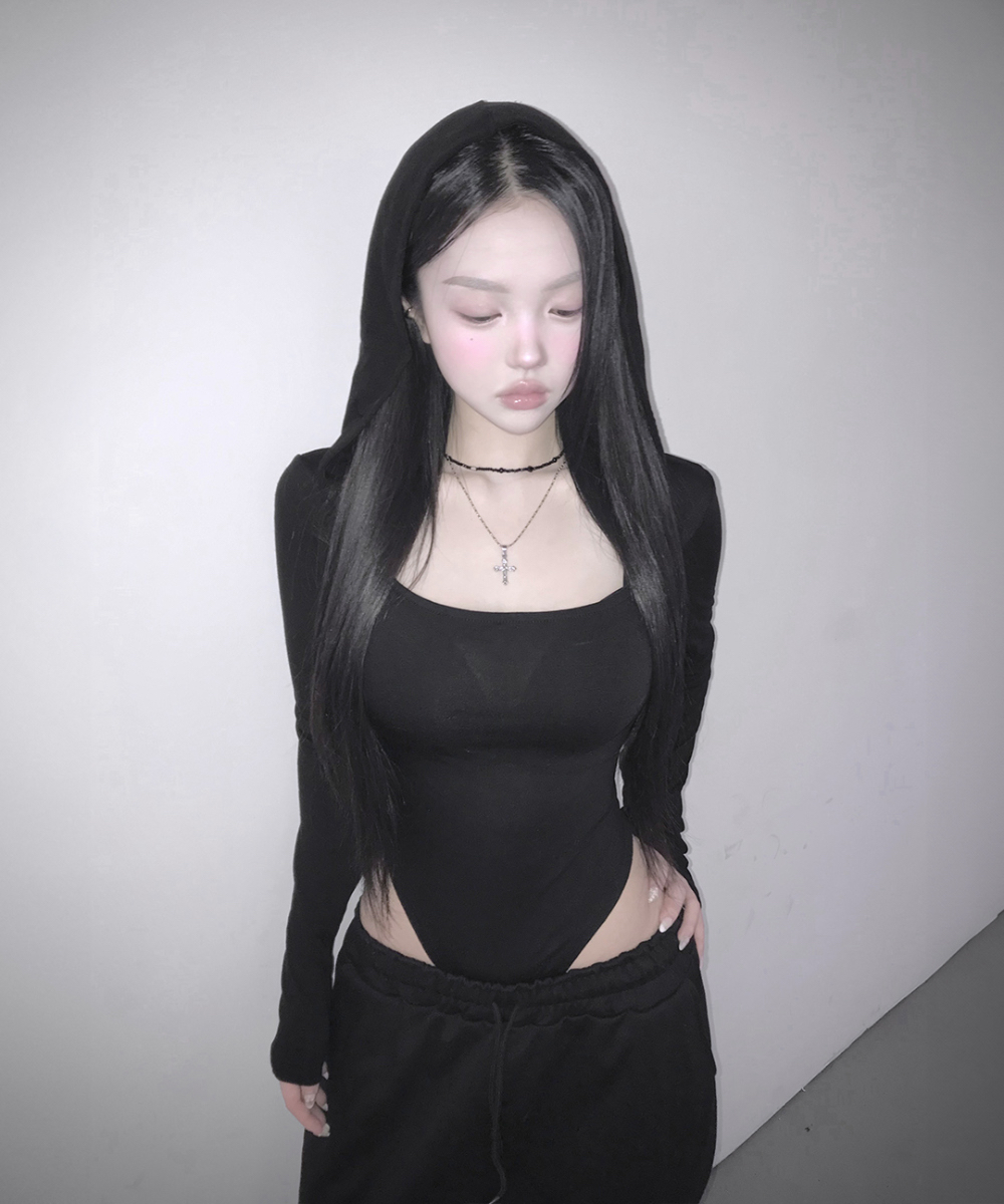 Hooded Square Neck Bodysuit