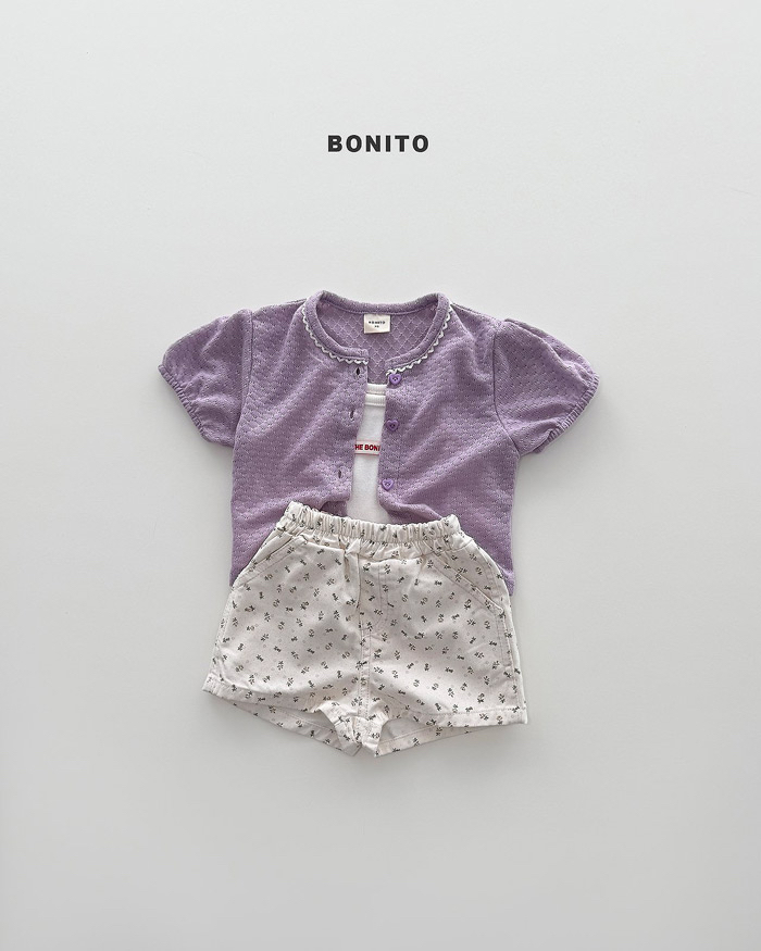 以下是您發送的圖片對應的幾個產品標題選項：* **Bonito 女童開襟衫套裝*** **Bonito 兒童紐扣上衣*** **甜心開襟衫系列**