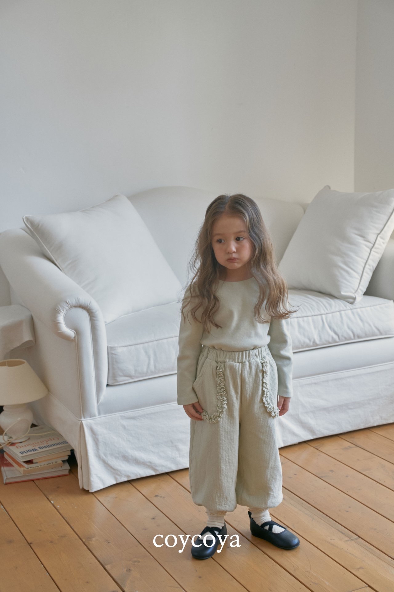 🌸預訂 韓國直送🌸🇰🇷COYCOYA兩色荷葉邊口袋寬鬆運動褲