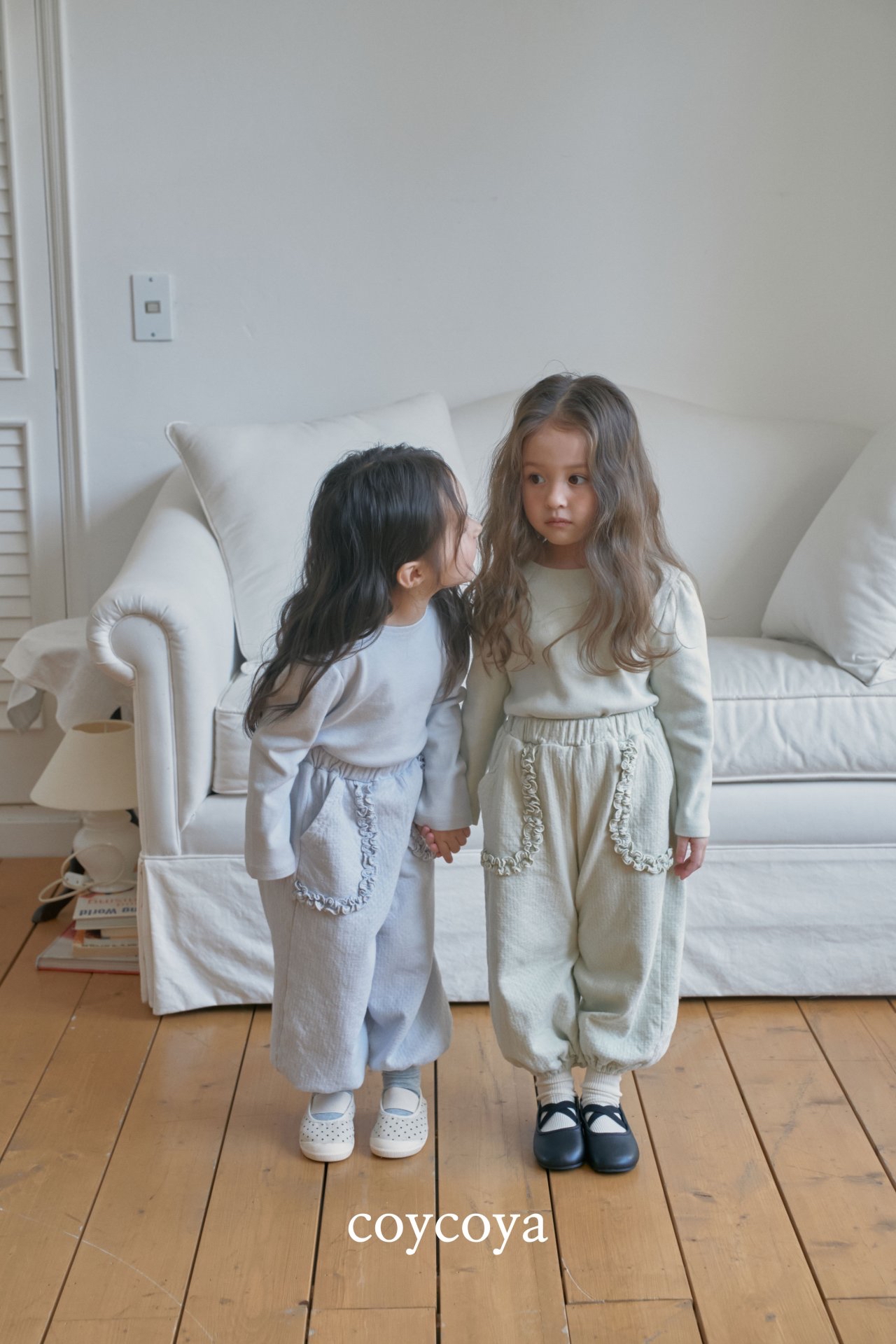 🌸預訂 韓國直送🌸🇰🇷COYCOYA兩色荷葉邊口袋寬鬆運動褲