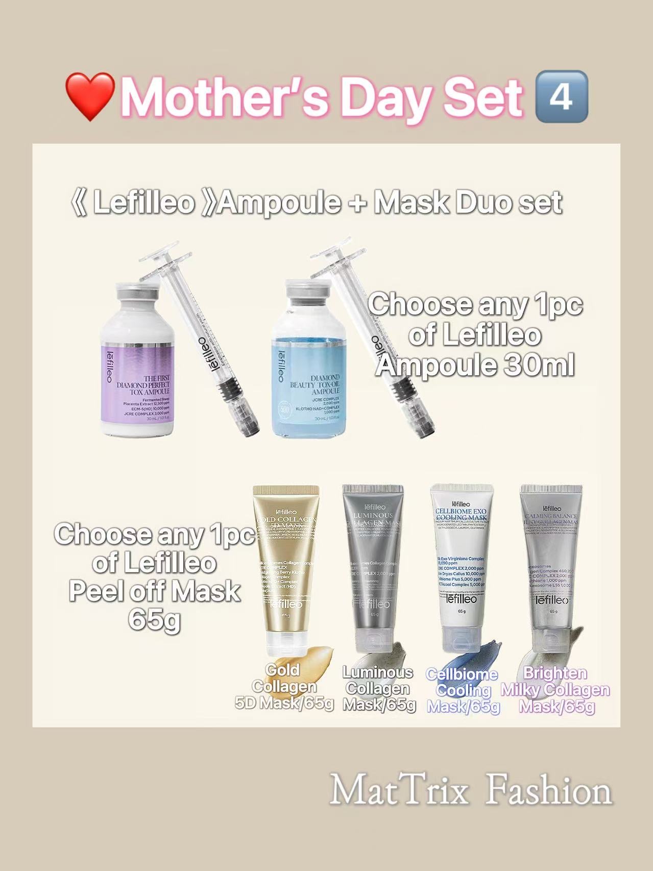 ❤️Mother’s Day Set4️⃣ 《Lefilleo 》 Ampoule +Mask Duo set $368