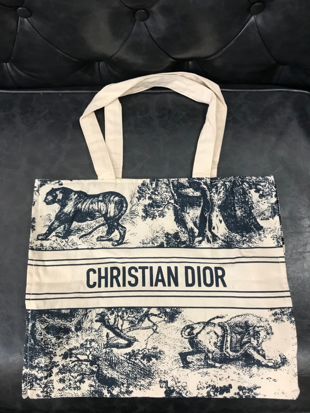 Dior 經典動物園帆布購物袋Tote Bag