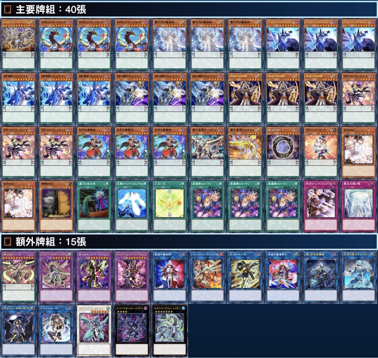 [2026.01環境] 霸王魔術師 牌組