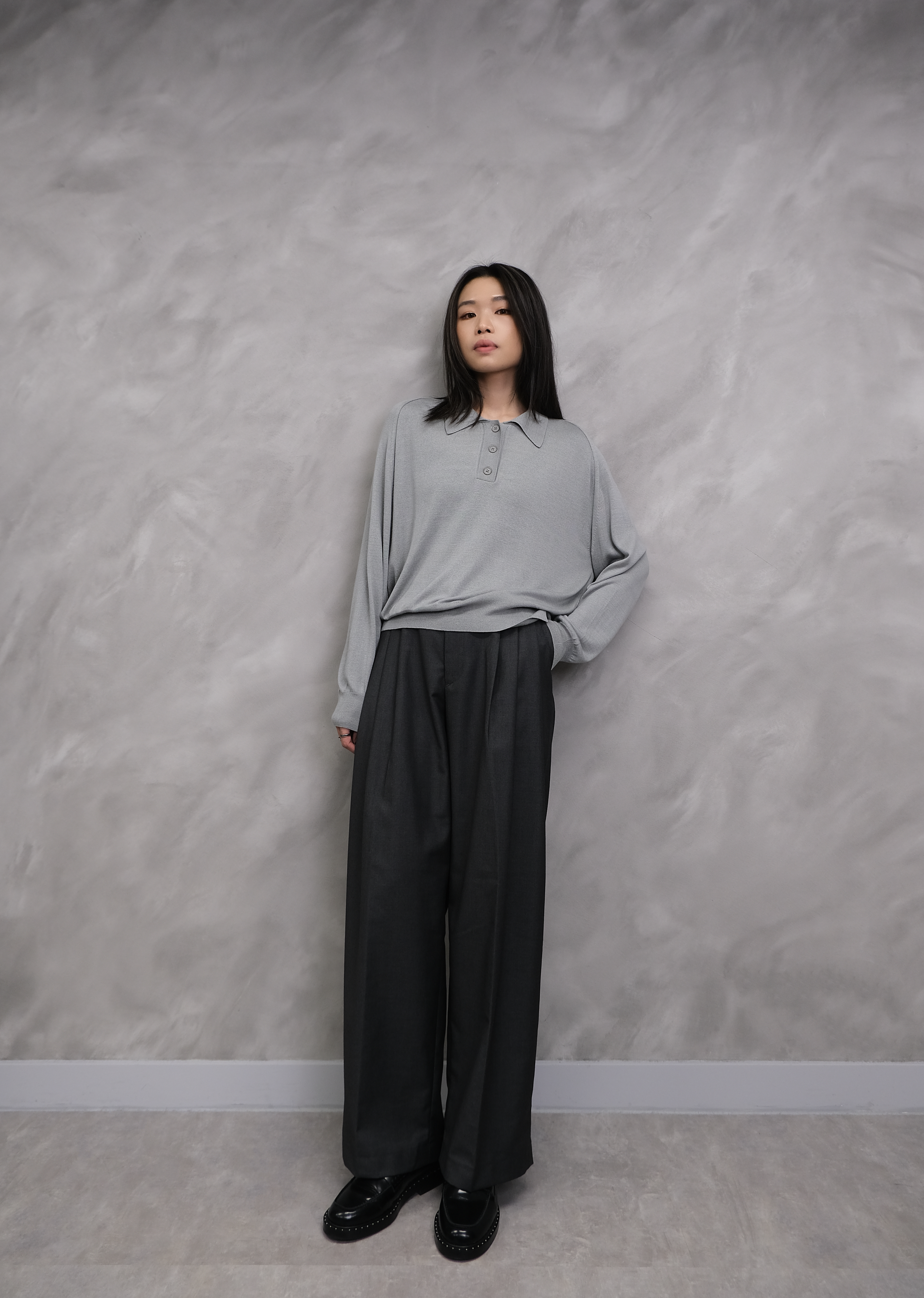 Soft knit polo shirt #top105