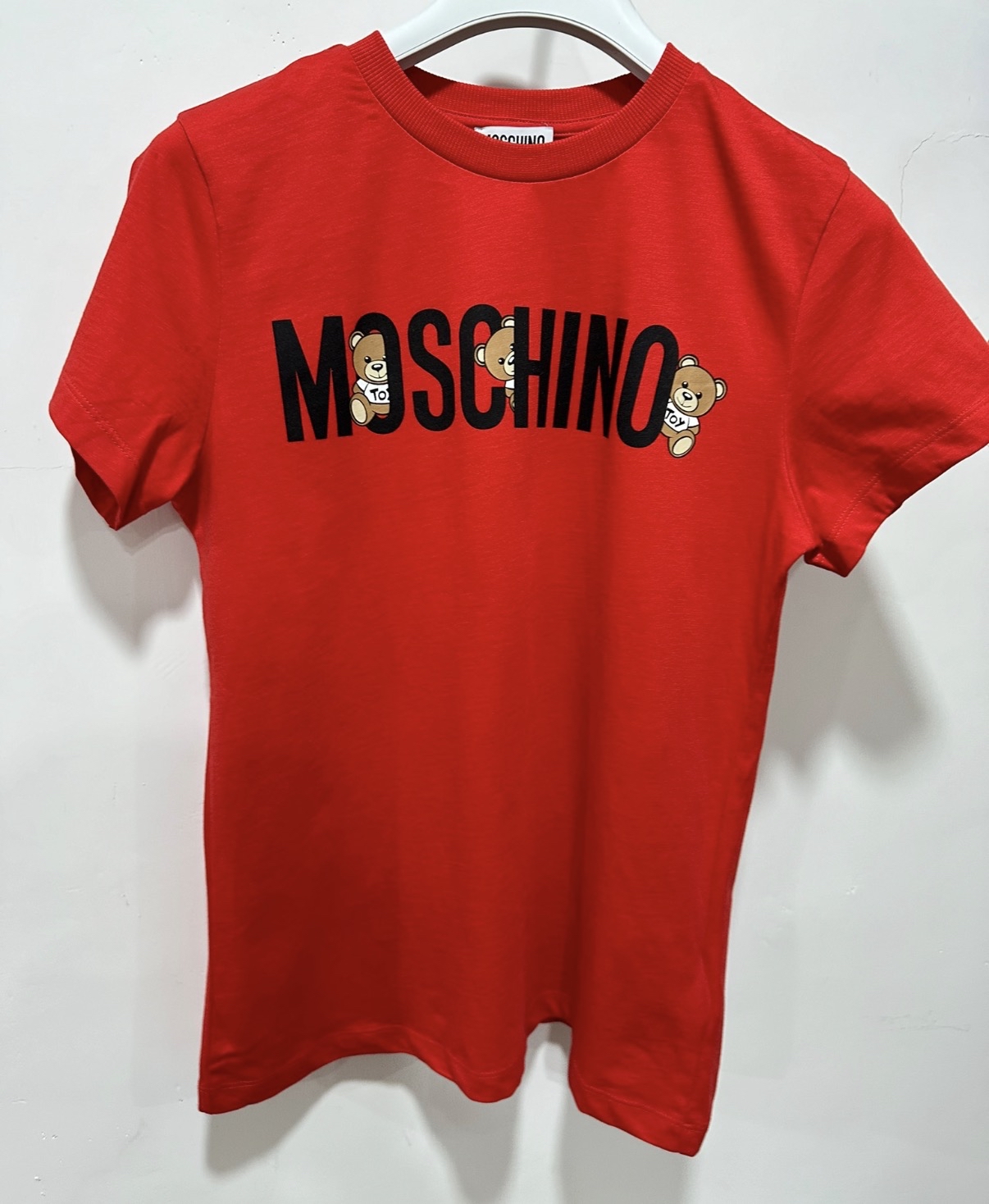 Moschino 紅色熊仔+Logo Tee（童裝12碼）