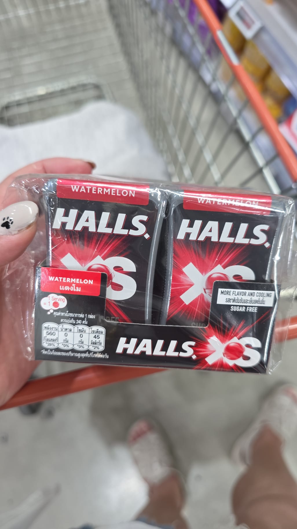 Halls XS 無糖西瓜口味夾心糖12盒