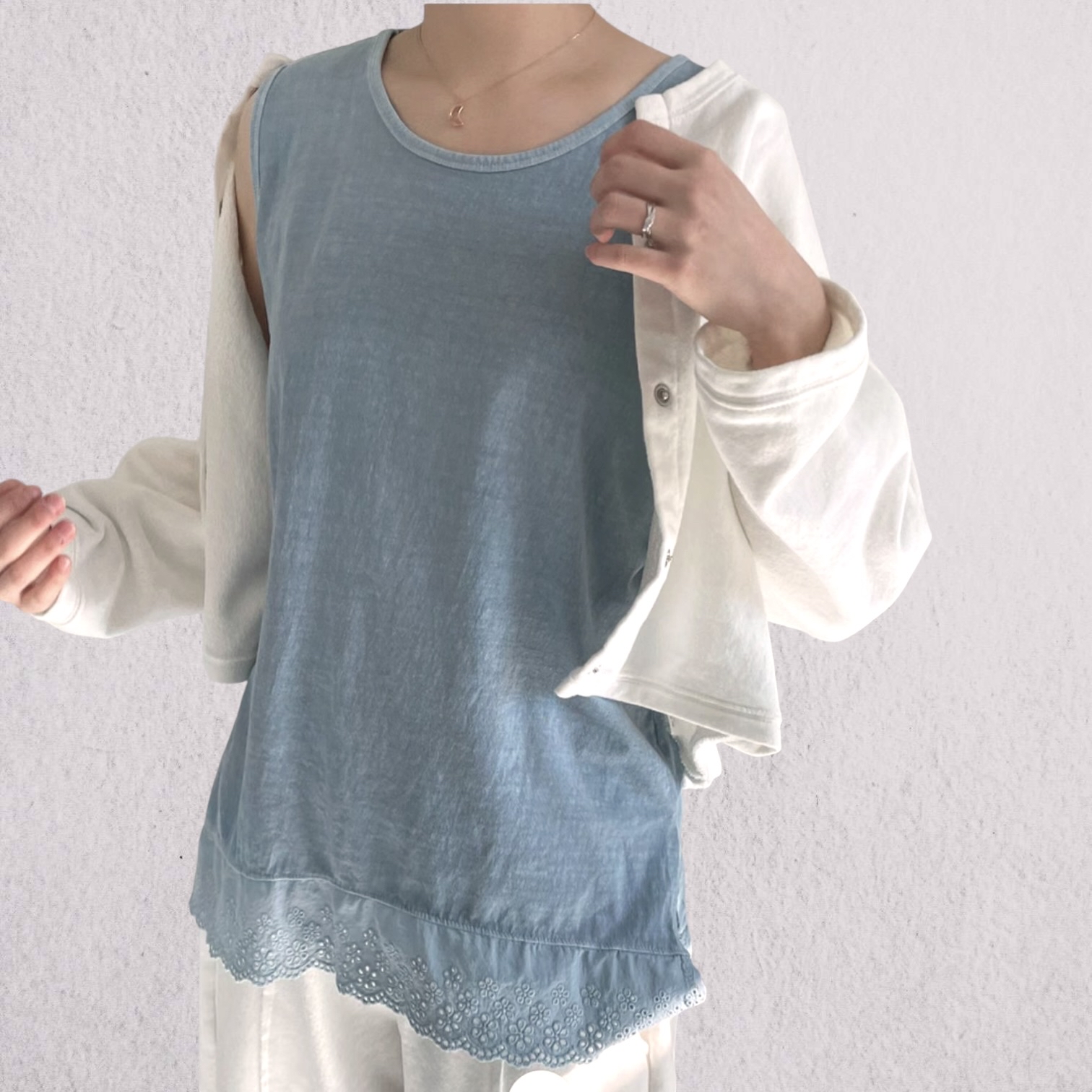 221214 洗水Lace腳背心