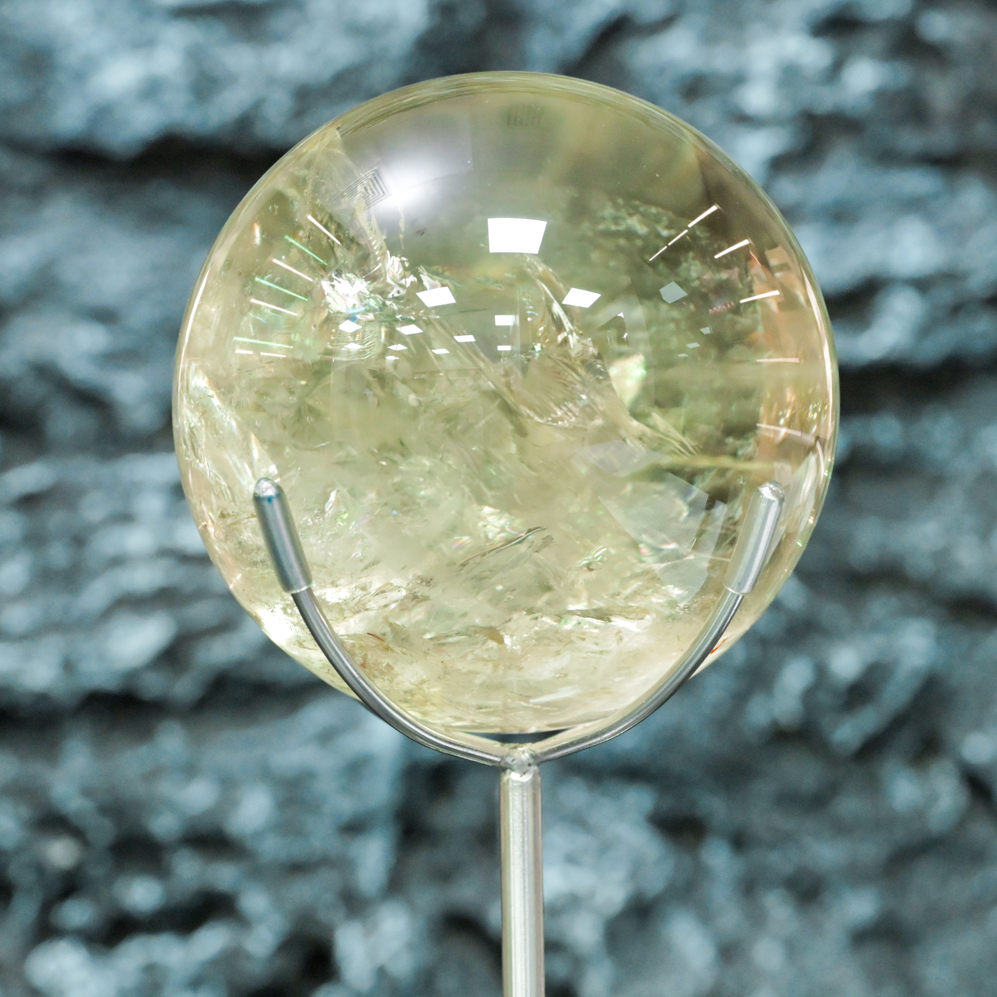 巨型黃水晶球｜冰裂彩虹・金色峽谷｜重量級風水招財鎮宅重器｜#202610018