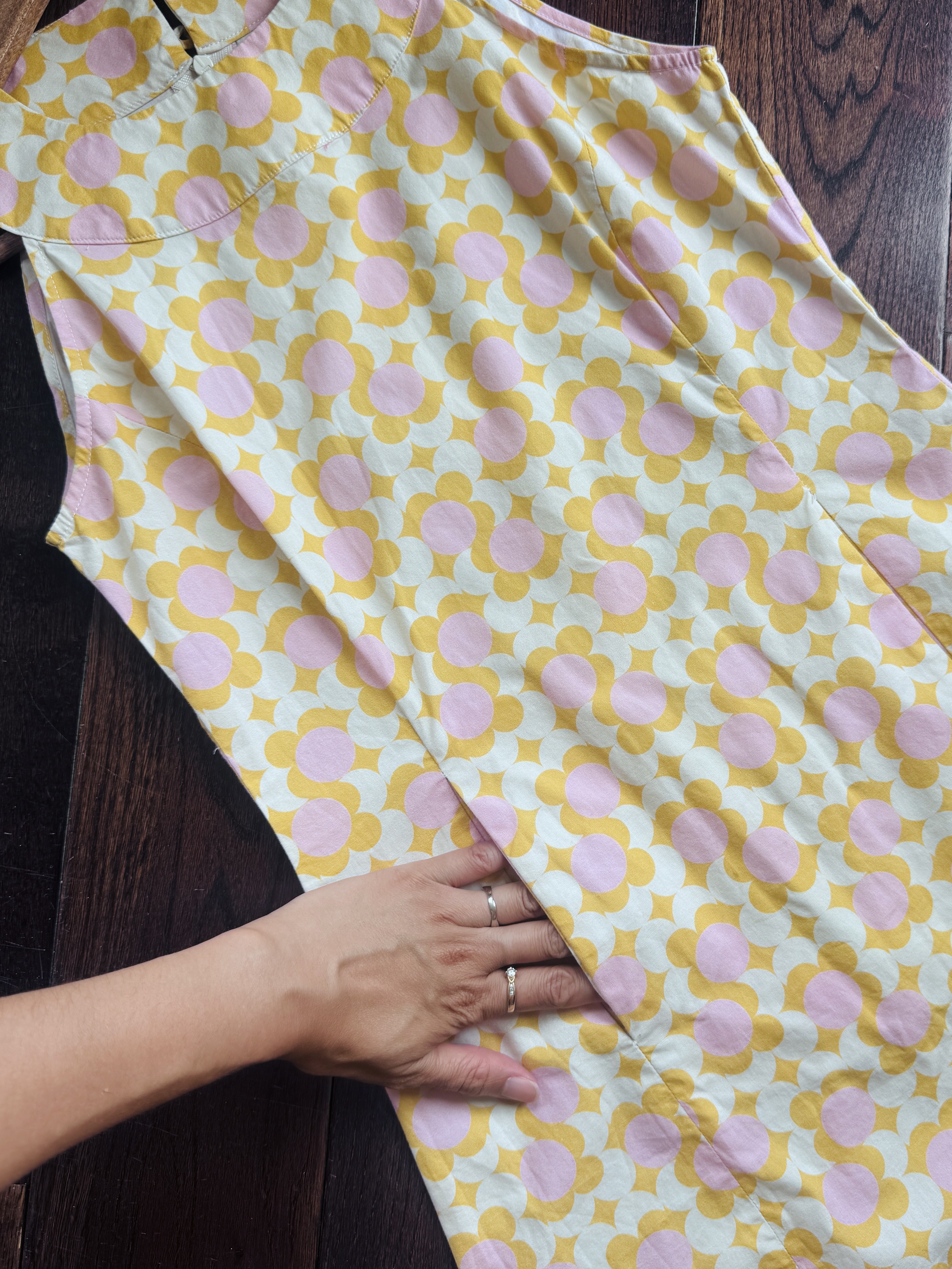 (Ready-Made- Last S & M) 100% Organic Cotton 60s Style Sabrina Dress (FM173)