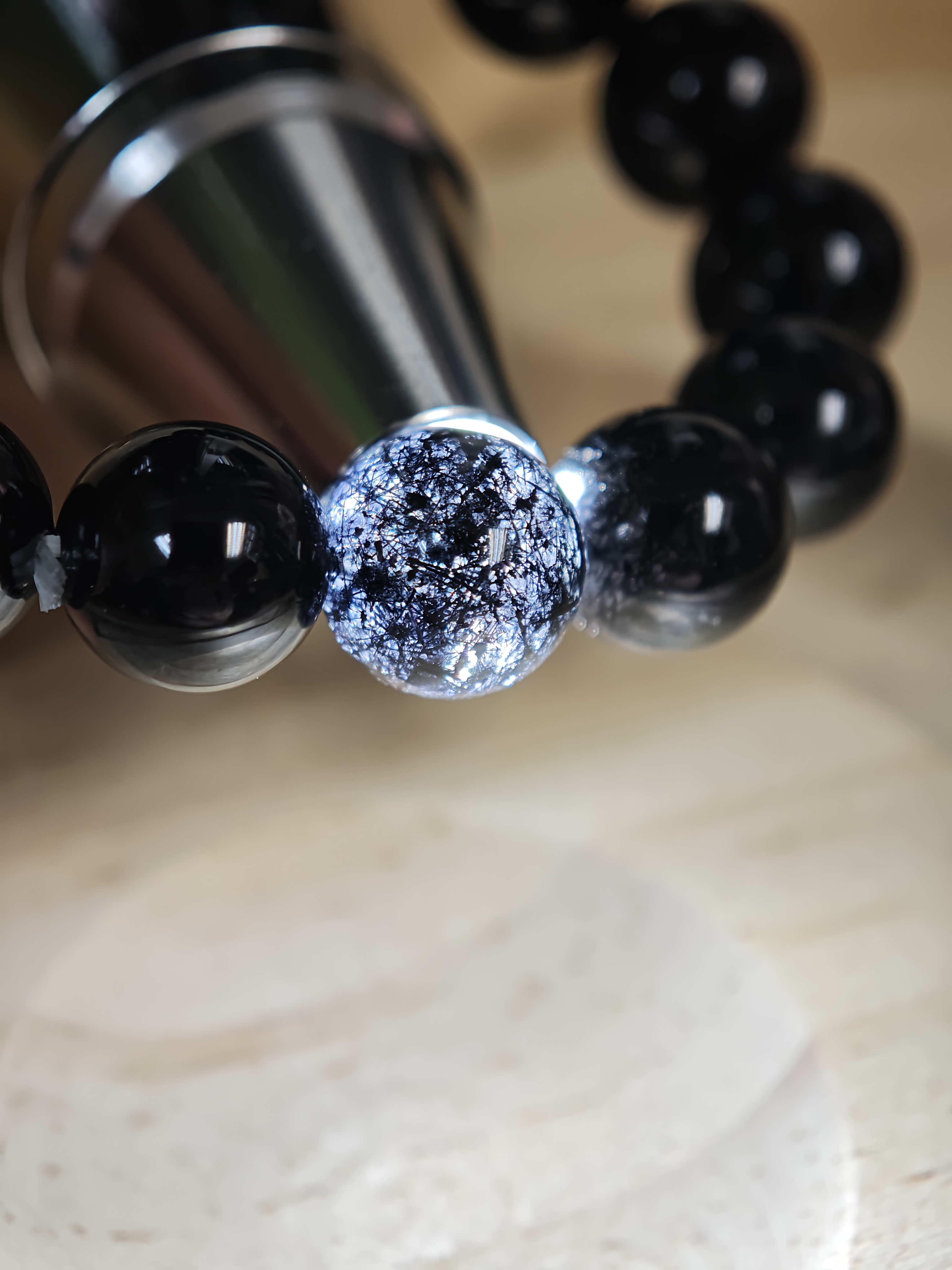 ✨新品水晶手串✨😊實物拍攝📷✨⚫滿礦黑髮晶🖤✨✨