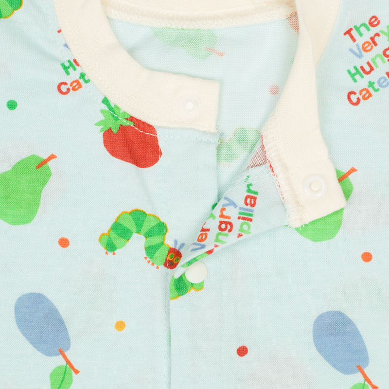 🇯🇵預訂 日本直送🇯🇵好餓的毛毛蟲滿印淺藍色短袖連身服