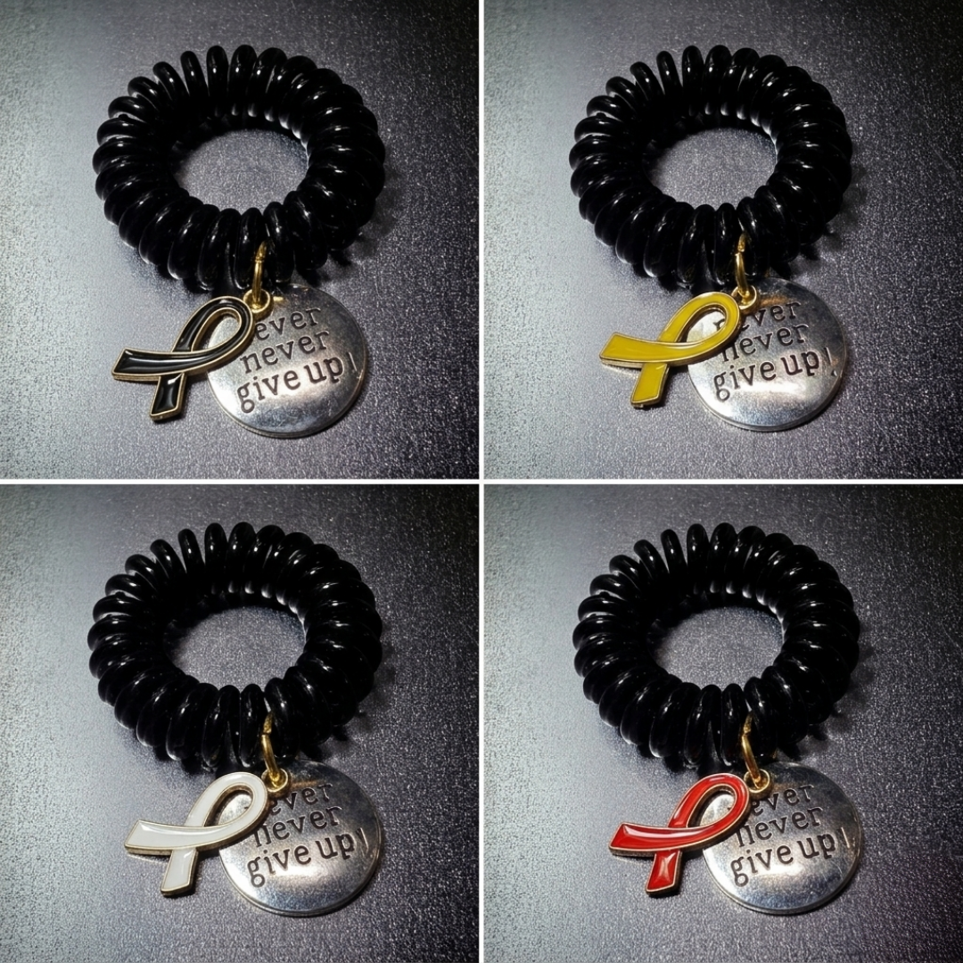 ​【Never Give Up】精神螺旋髮圈 - 四色絲帶限定版