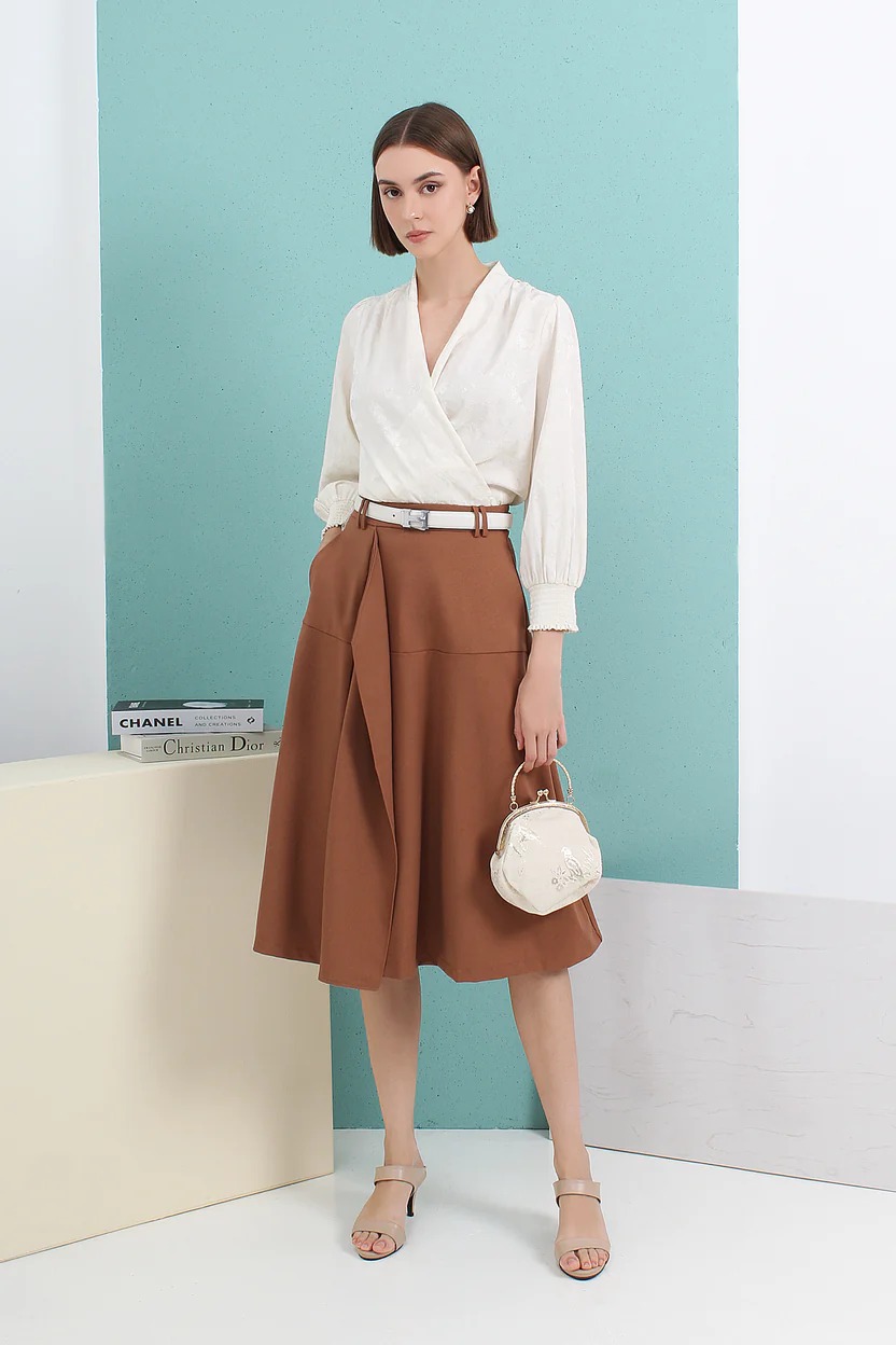 MF88108 Eleanor Drape Midi Skirt