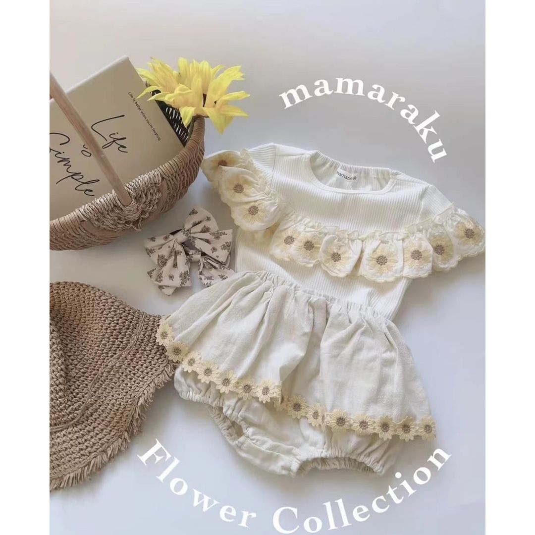 日單mamaraku小花上衣+花苞褲套裝| ccbabymarket