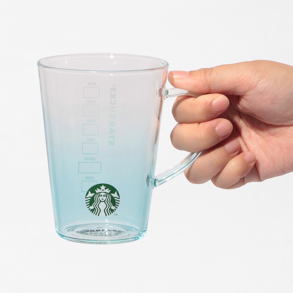 《日本🇯🇵 STARBUCKS 2026 Feel the Breeze 限定系列》耐熱粉藍漸層玻璃杯 384ml