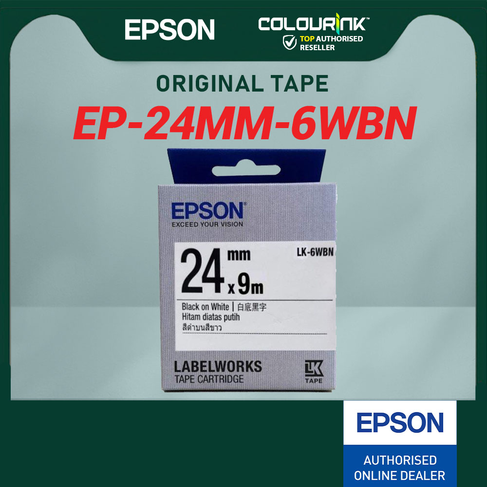 Epson Original Genuine LK Tape 18mm 24mm 36mm 5WBN 5KBM 5SBM 5YBP 5TBN 6WBN 7WBN 7YBP Laminate Label Sticker
