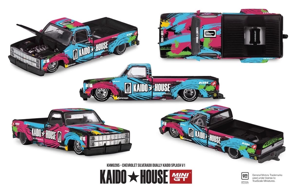 （預訂 Pre Order) KAIDO HOUSE x MINI GT  ( KHMG285 ) Chevrolet Silverado Dually Kaido Splash V1