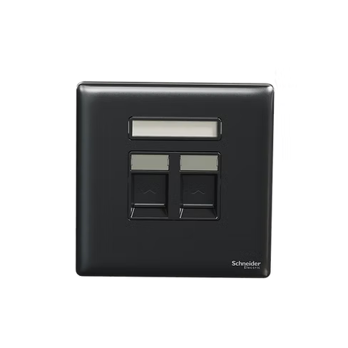 施耐德 Unica X 石墨灰 孖位 CAT6數據插座