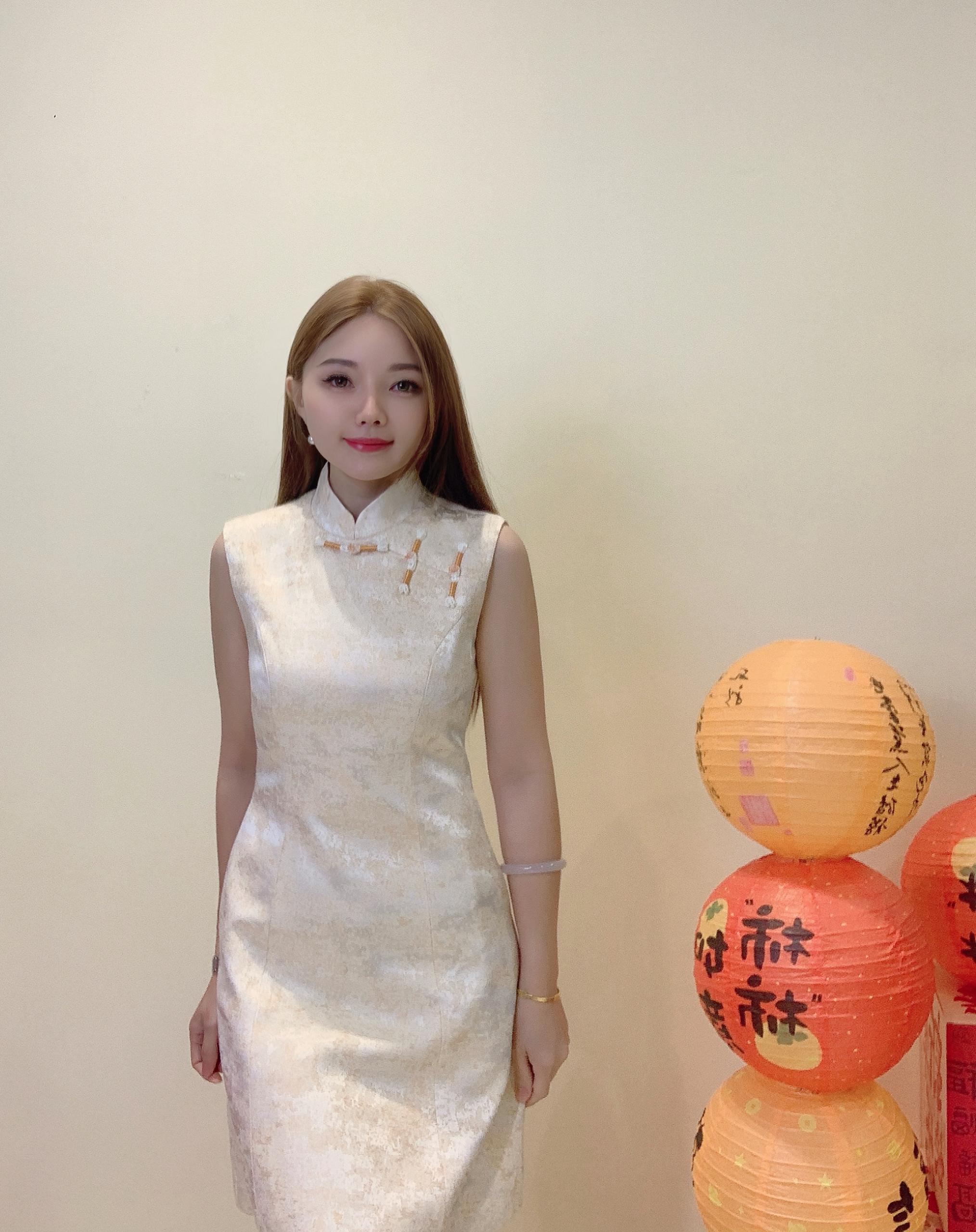 无袖旗袍连身裙 D0099