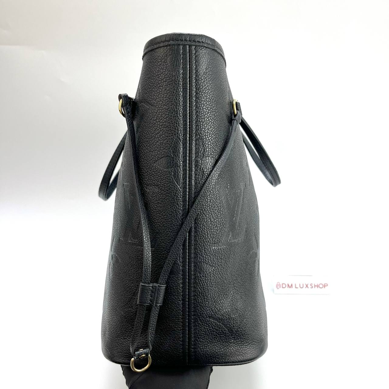 LV Neverfull Black Empreinte Leather MM GHW