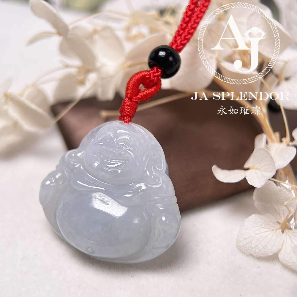 JN-1068 天然翡翠A玉 冰糯笑口常開大佛公吊墜