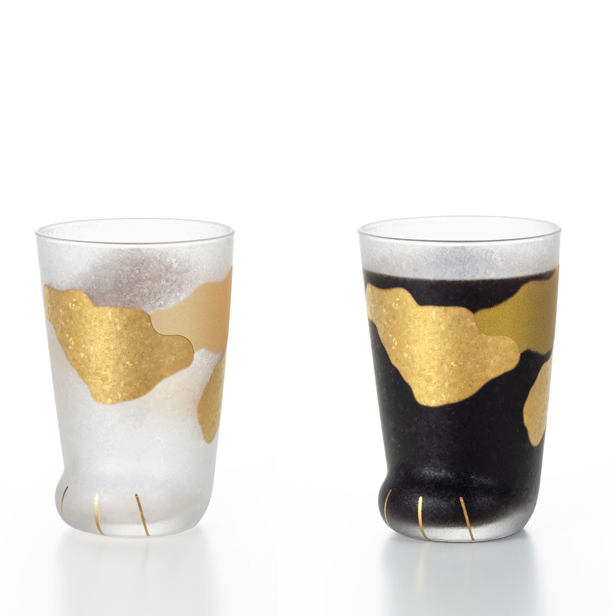 日本製 Aderia 石塚硝子 coconeco premium 金箔貓腳玻璃杯單隻禮品裝 - 61188