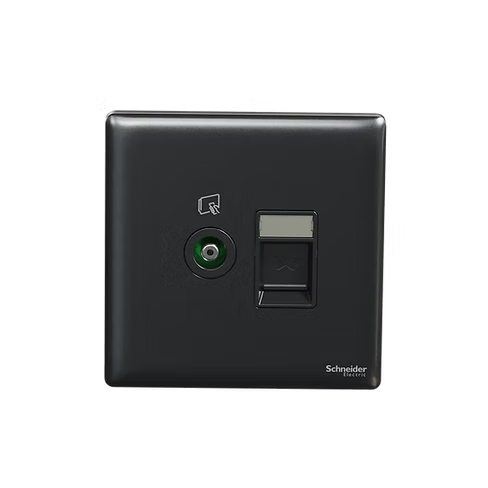 施耐德 Unica X 石墨灰 TV蘇+CAT3電話插座