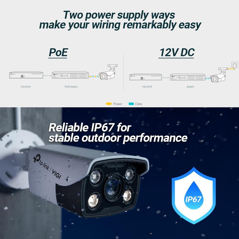 TP Link Vigi C320I 2MP 3MP 4MP 2.8mm 4mm PoE Full Colour Bullet Network Outdoor Camera CCTV