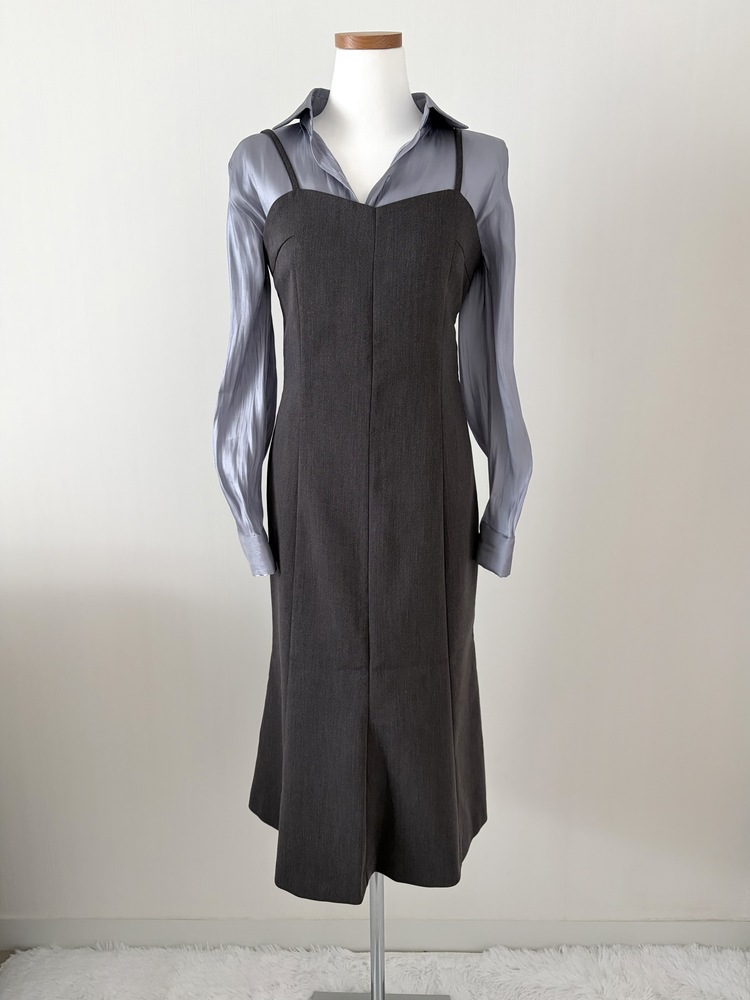 Contour Slip Dress (Grey)