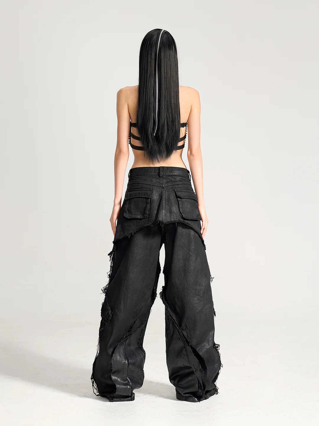 VAR-46｜OATHBREAK · BLACKFILM WAX-CRACK DENIM PANTS