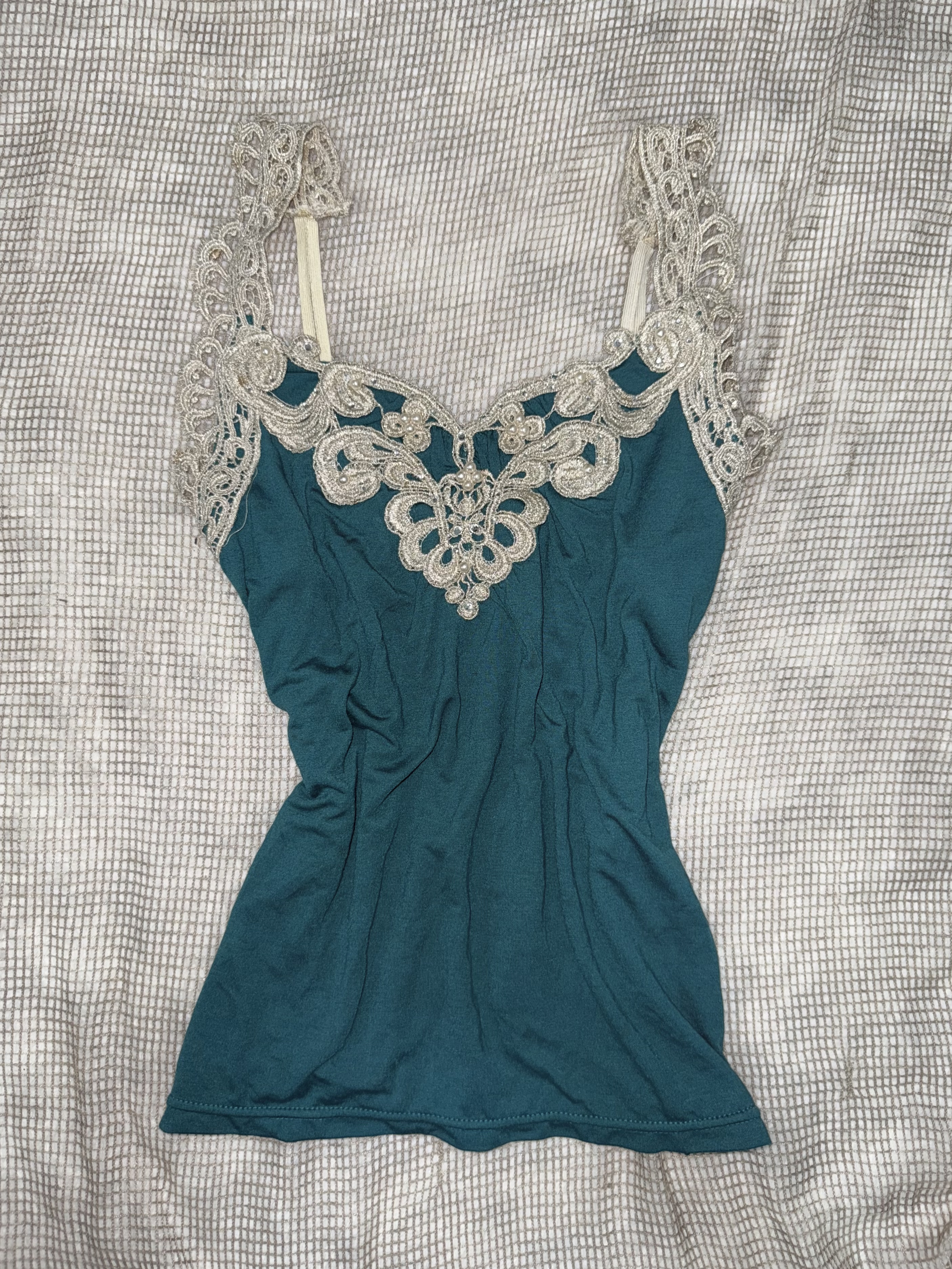 Turquoise Blue Filigree Camisole