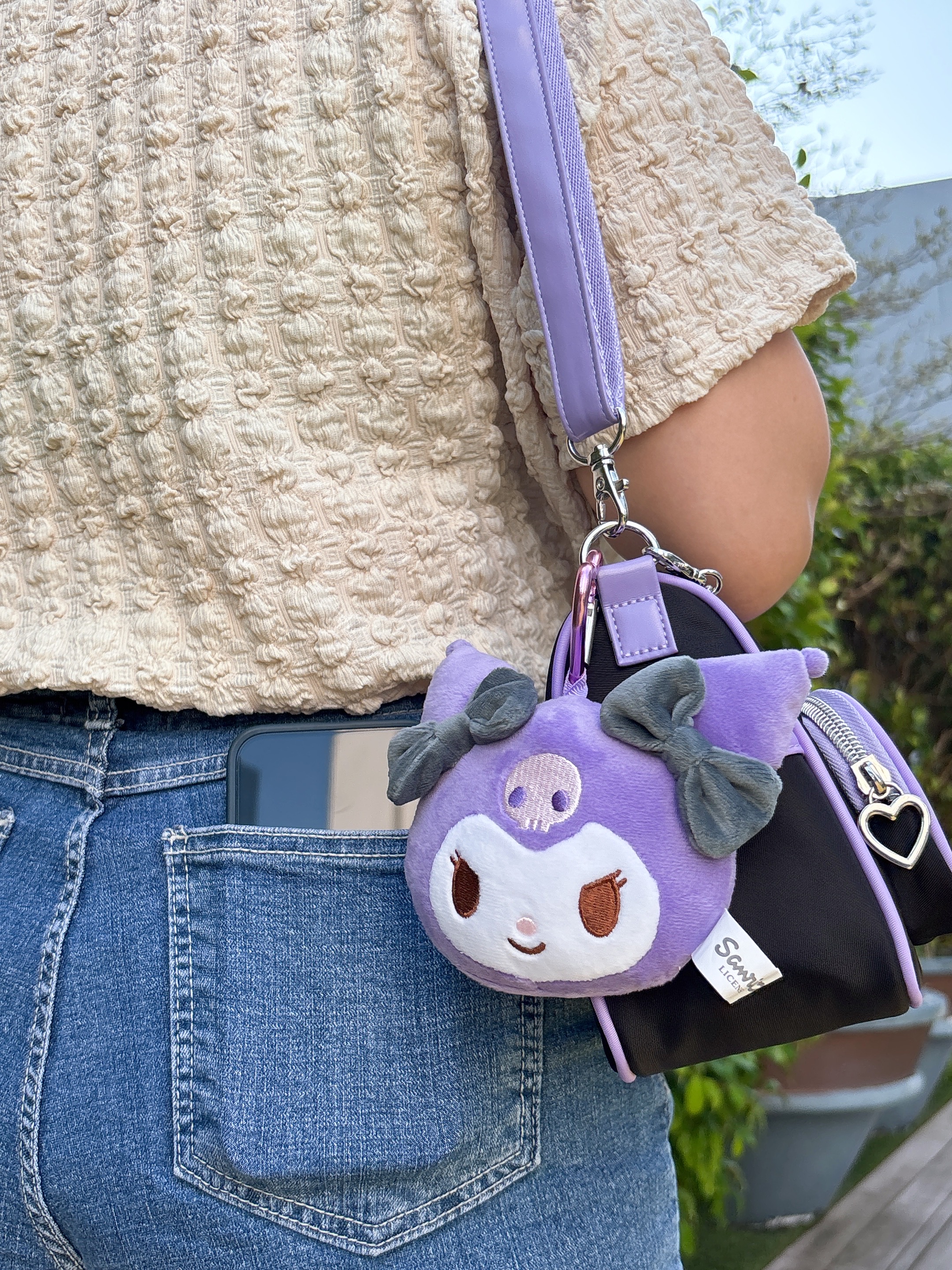 Kuromi Plush Mirror 毛公仔鏡連匙扣