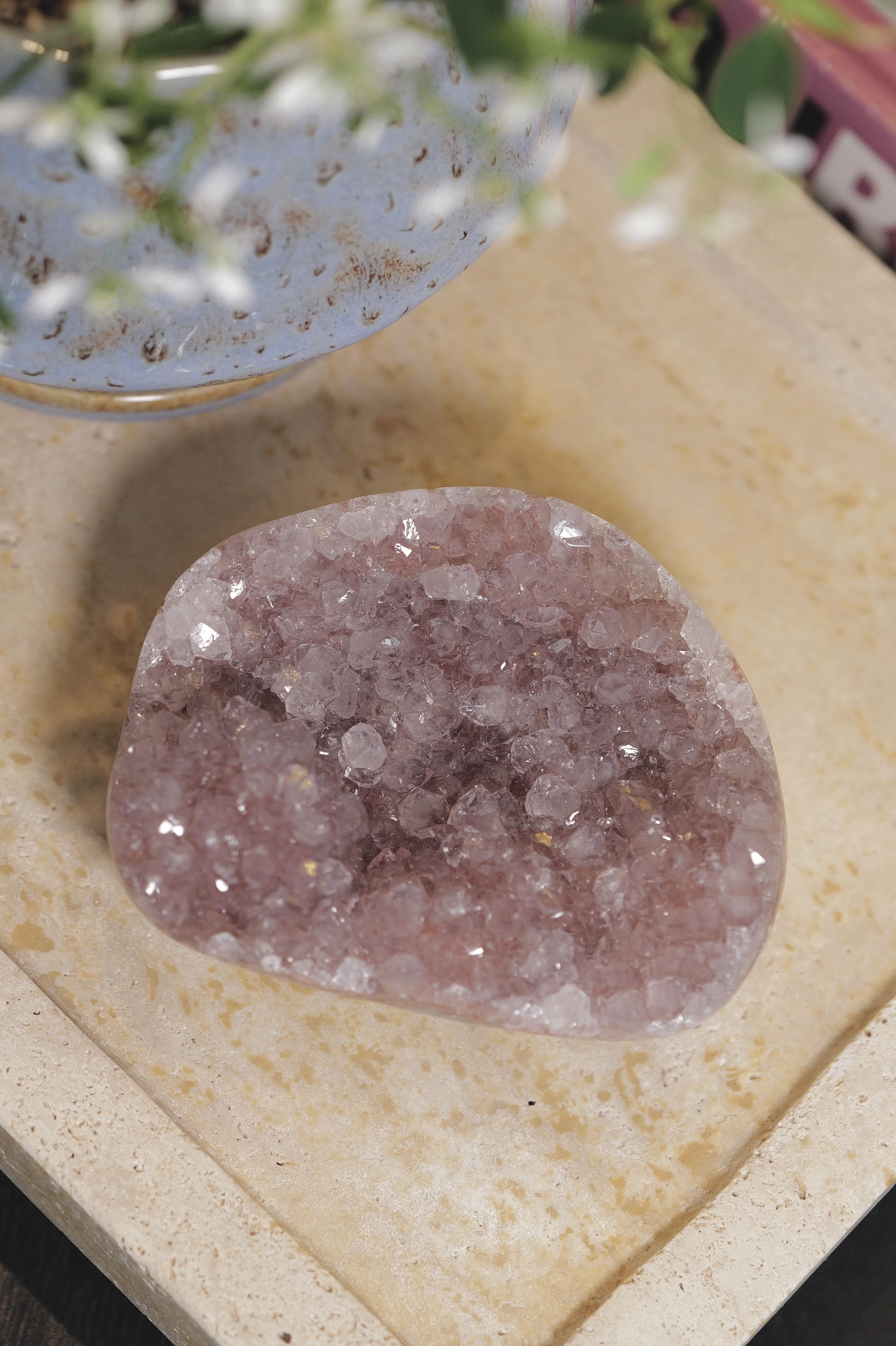 ༒8.4cm淡芋頭紫 晶牙花閃閃 紫水晶小窩༒ AM.7049CA8G37M-RA*2NA-