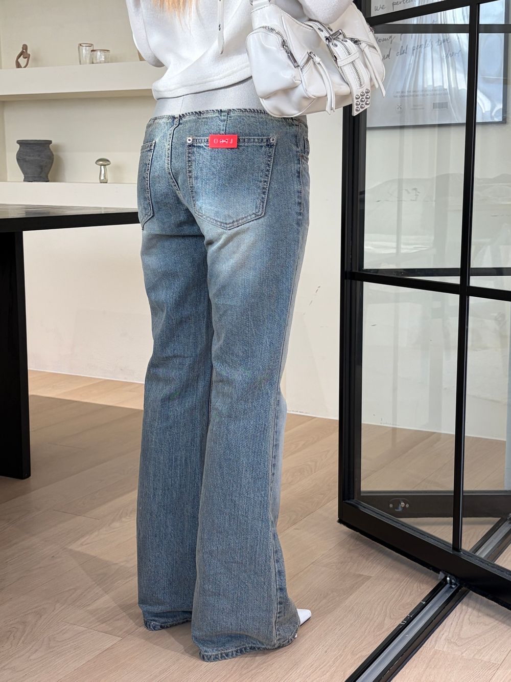 Banding Drawstring Bootcut Jeans