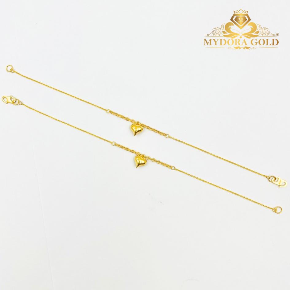 MYDORA Rantai Tangan Sauh Fesyen + Sauh Matahari Gantung Love Gemuk l EMAS 916/22K