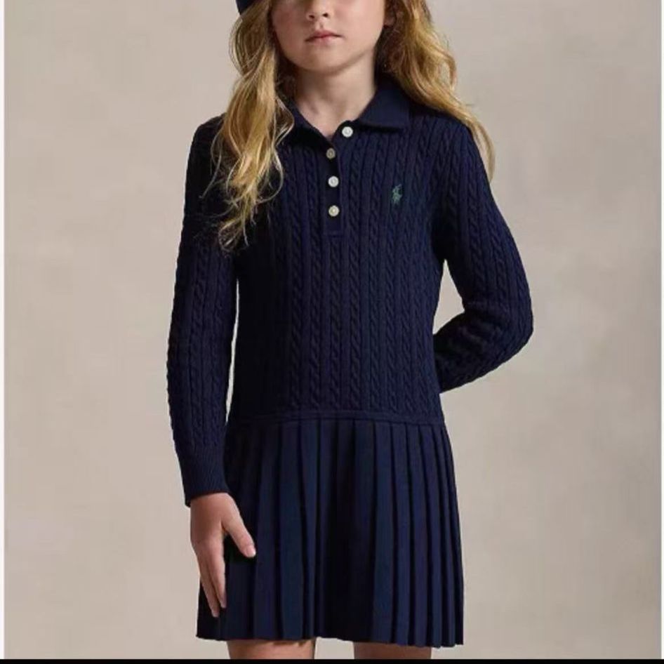 $158條。廠單RL polo 排扣深藍連衣裙