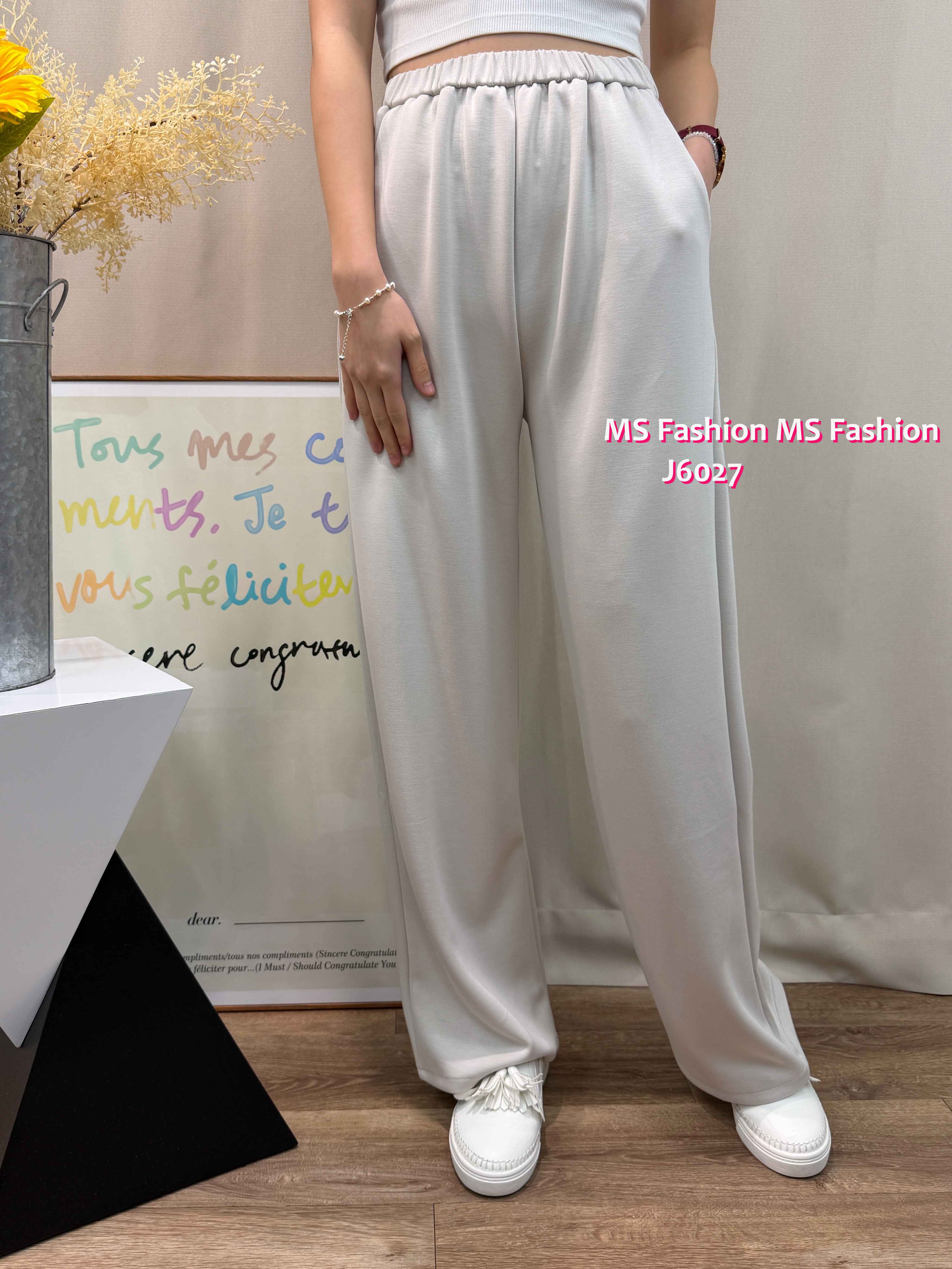 J6027 韓國🇰🇷百搭易襯闊筒褲