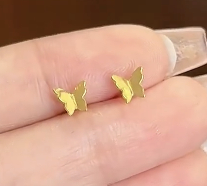 【无氢5D】四叶草/蝴蝶/雪花-耳钉