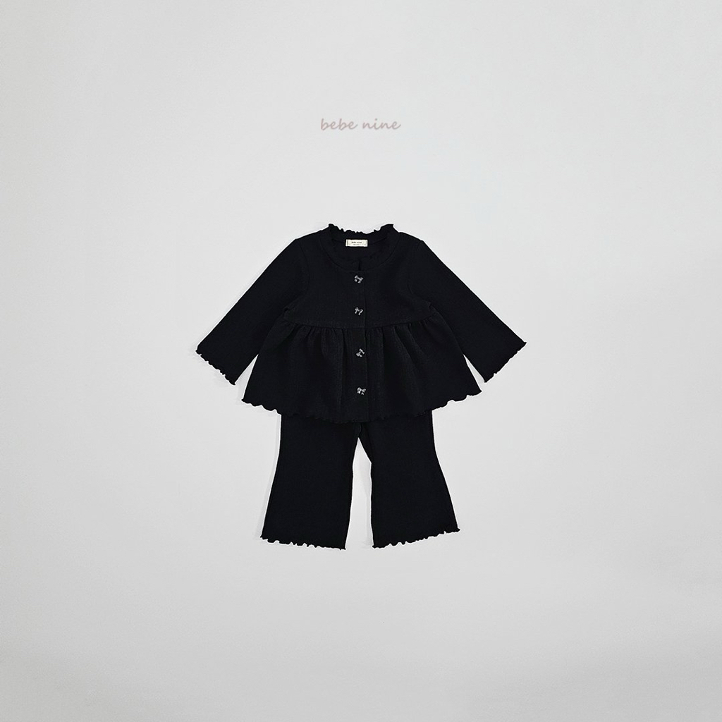 🌸預訂 韓國直送🌸🇰🇷Bebenine兩色絲帶鈕扣花邊長袖上下套裝