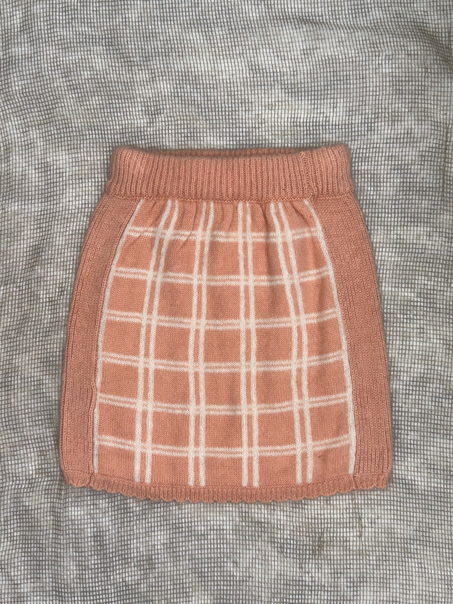 Liz Lisa Plaid Knit Mini Skirt with Center Bow