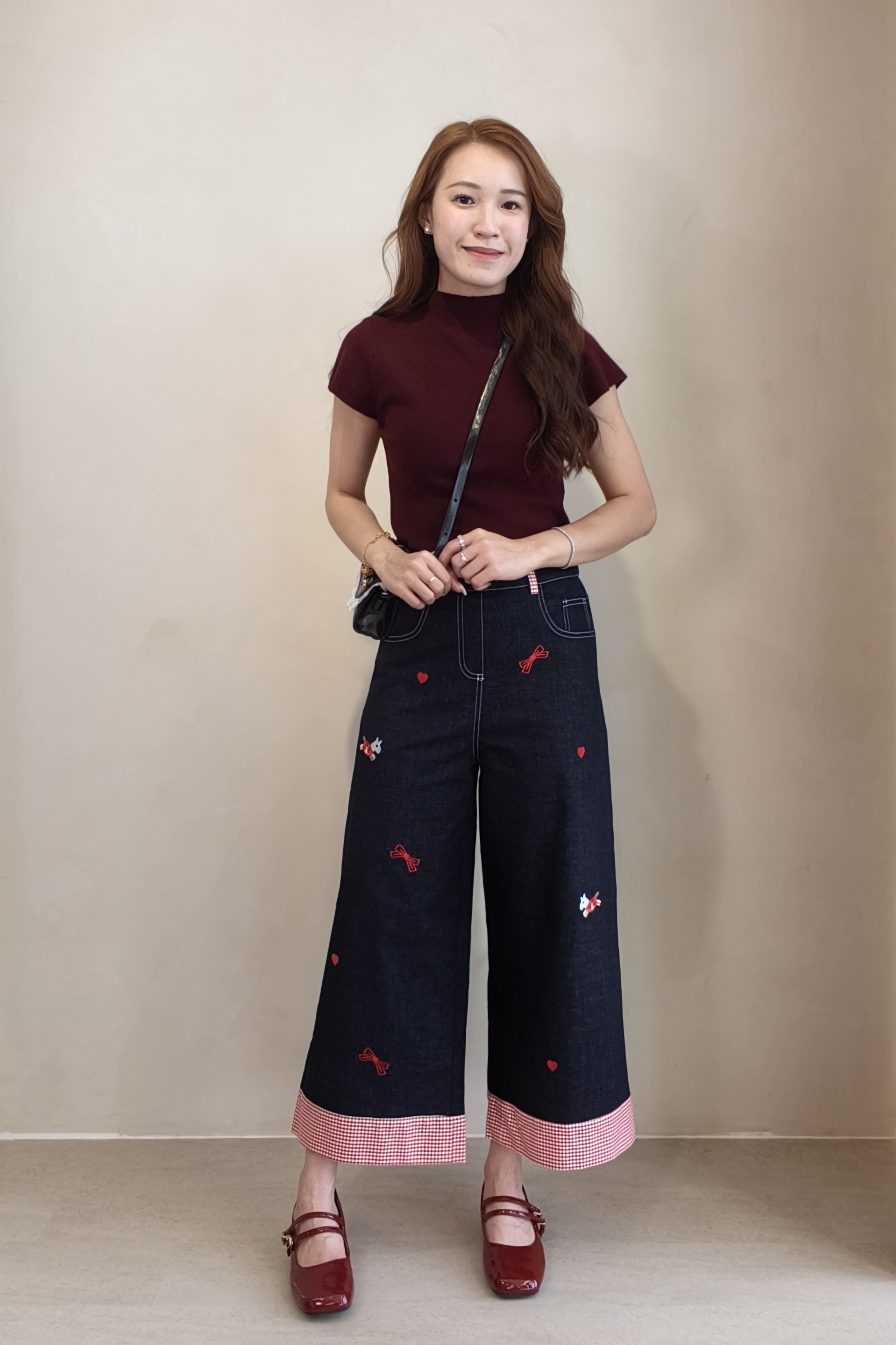 2146 Rosalie Embroidered Wide Leg Denim Pants