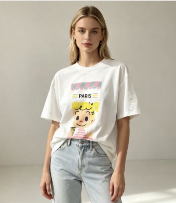 [訂購］ M039 Cartoon Girl Graphic Tee